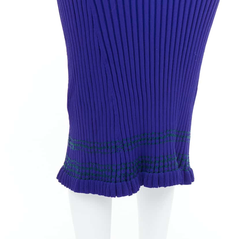 Altuzarra Ribbed Bodycon Dress Blue Viscose Good condition - Back View