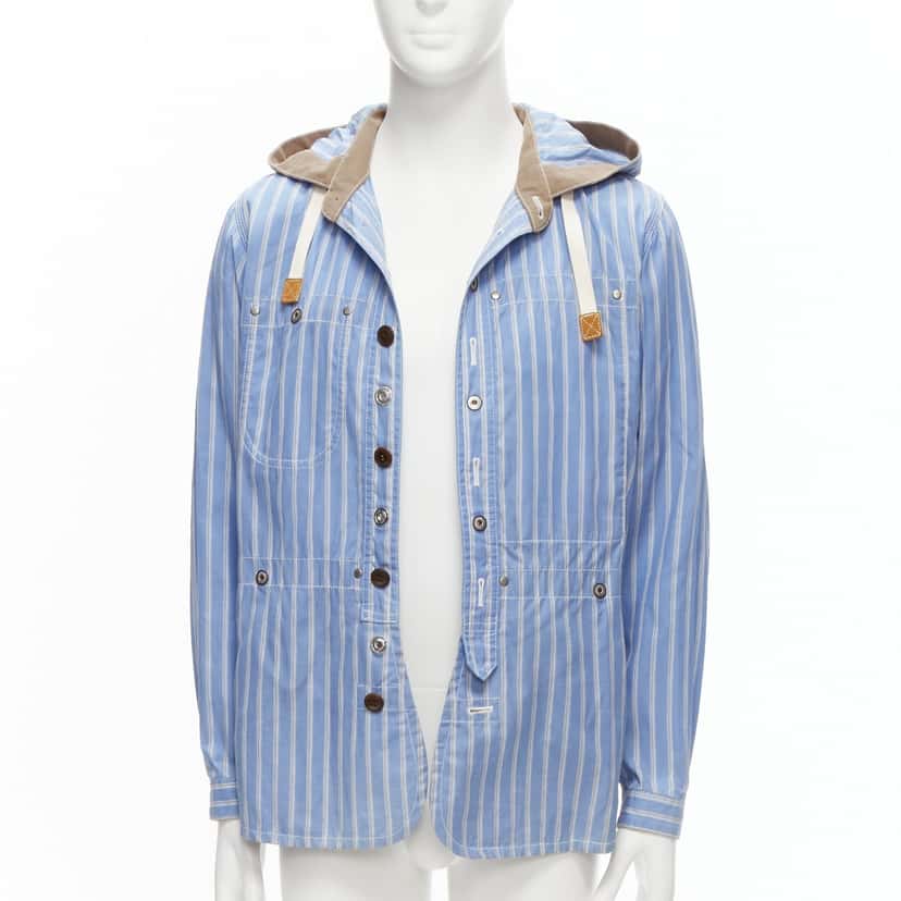 Junya Watanabe Navy Toggle Anorak Coat Blue Cotton Fair condition - Inside View