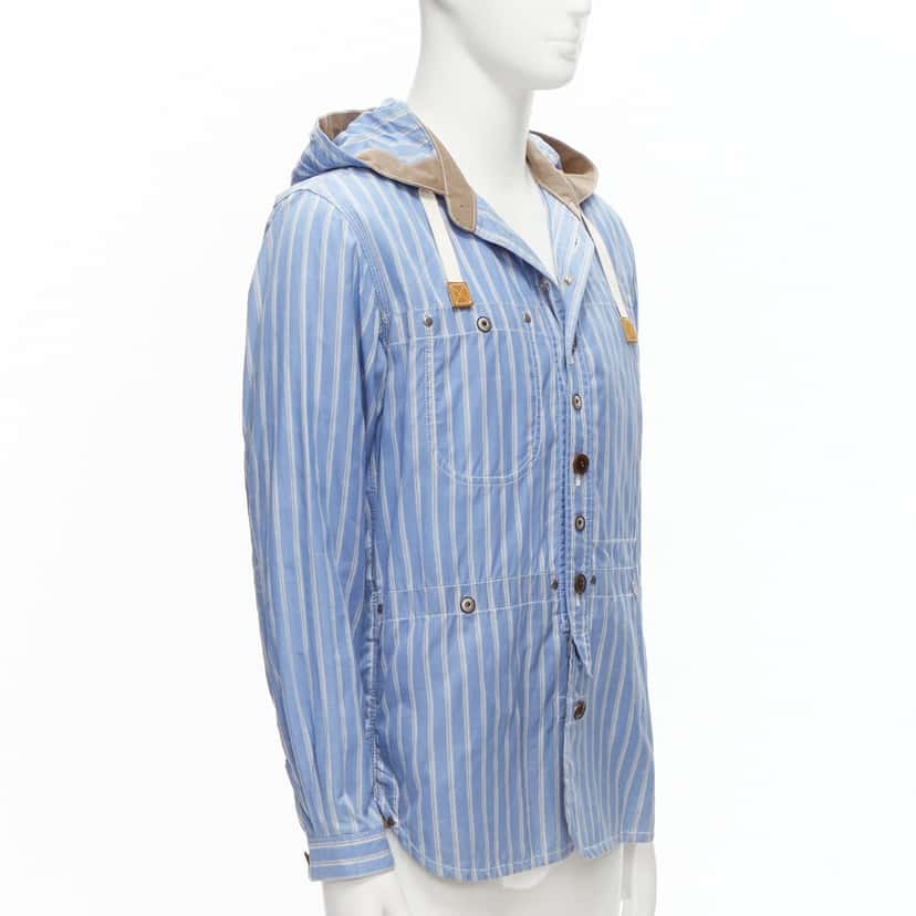Junya Watanabe Navy Toggle Anorak Coat Blue Cotton Fair condition - Model View