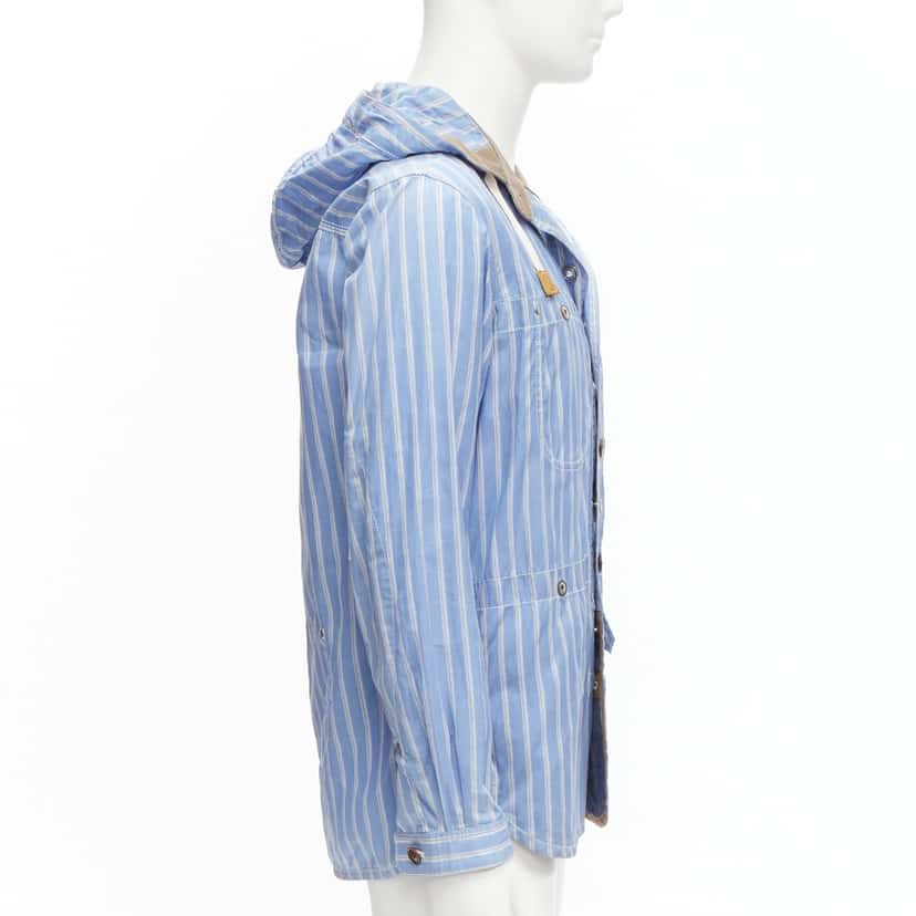 Junya Watanabe Navy Toggle Anorak Coat Blue Cotton Fair condition - Box View