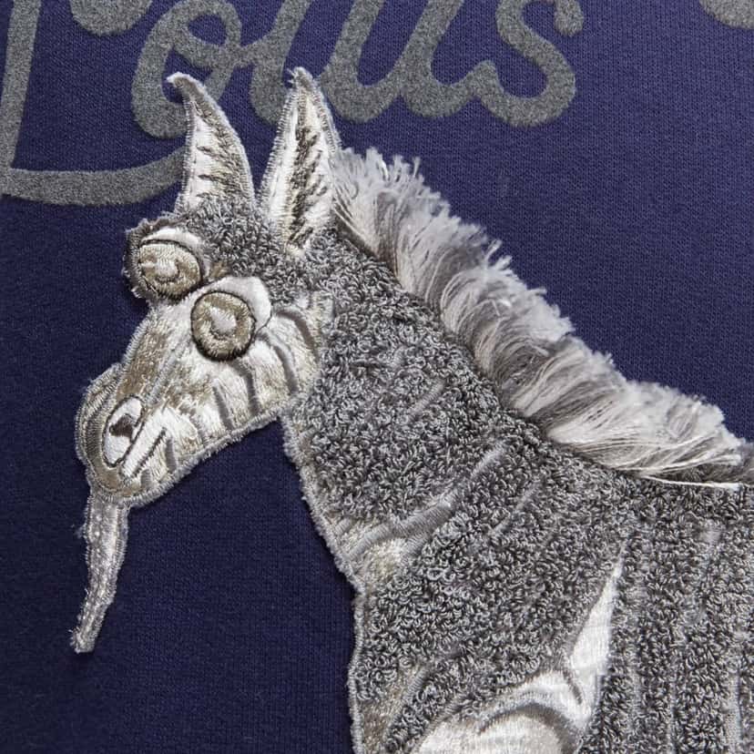 Louis Vuitton Horse Embroidery Sweater Navy Cotton Very good condition - Back View