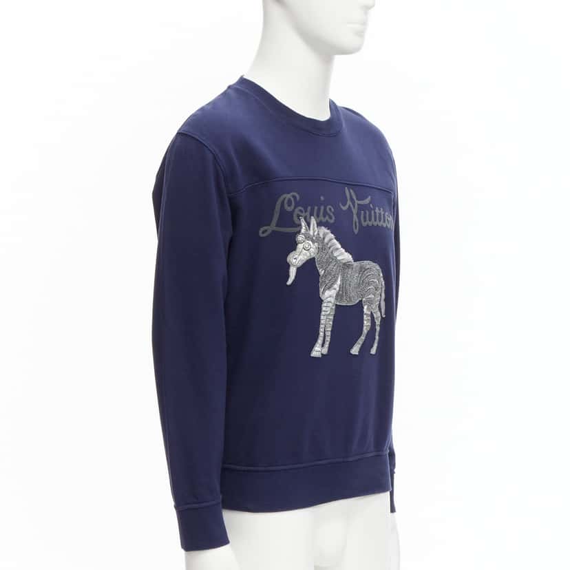Louis Vuitton Horse Embroidery Sweater Navy Cotton Very good condition - Inside View