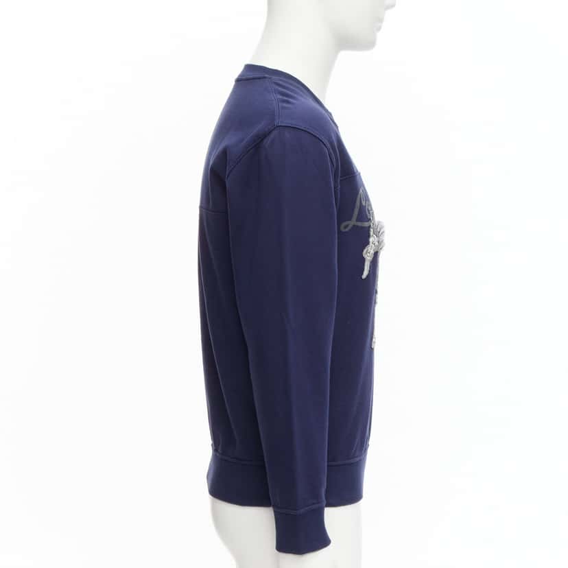 Louis Vuitton Horse Embroidery Sweater Navy Cotton Very good condition - Model View