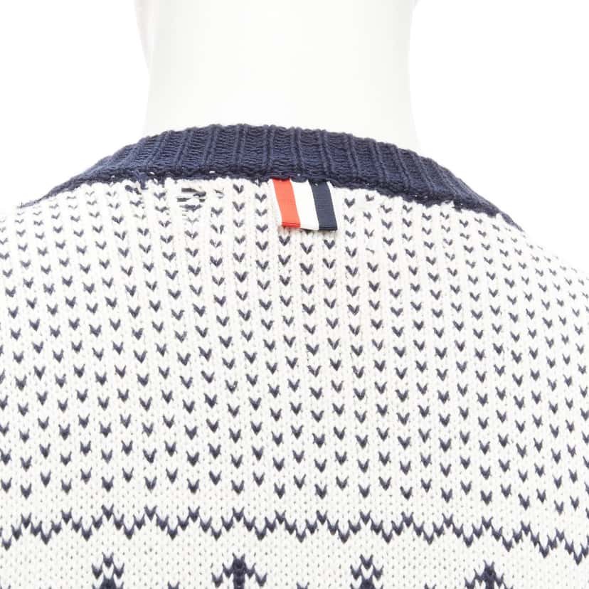 Thom Browne Octopus Intarsia Sweater Beige Cotton Good condition - Back View
