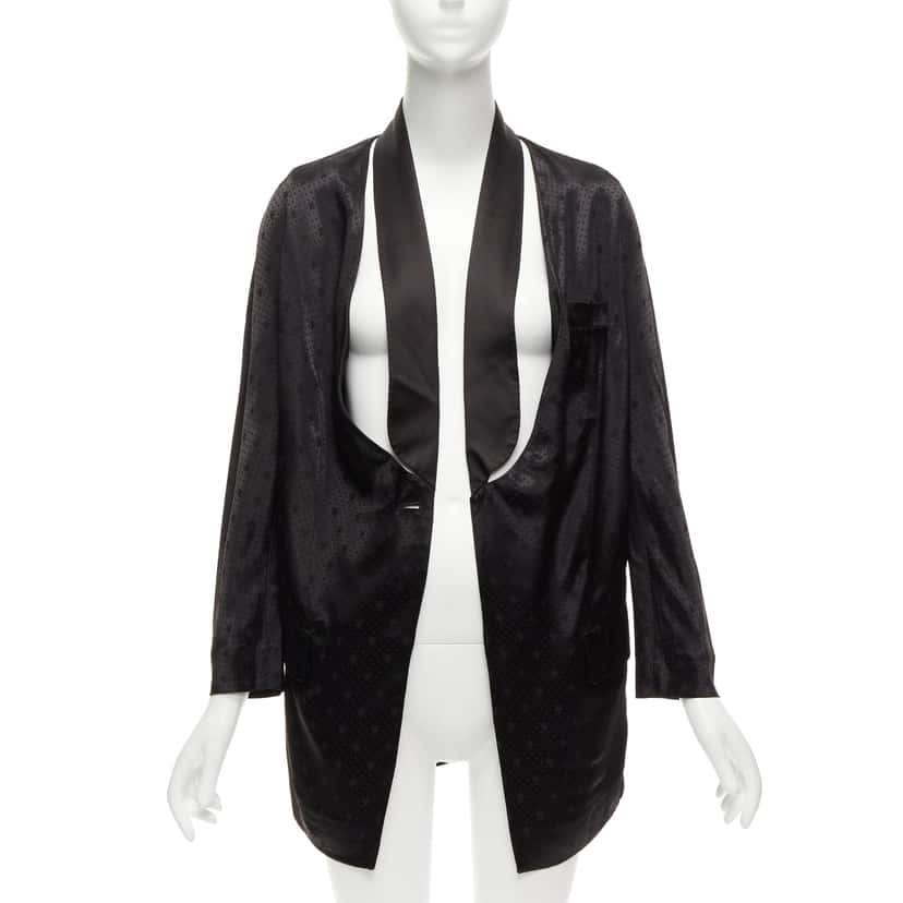 Givenchy Black Collar Robe Blazer Black Viscose Very good condition - Front View