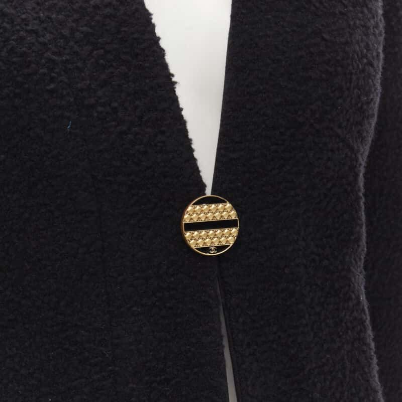 Chanel Black Boucle Cocoon Jacket Black Wool Never worn, with tag - Back View