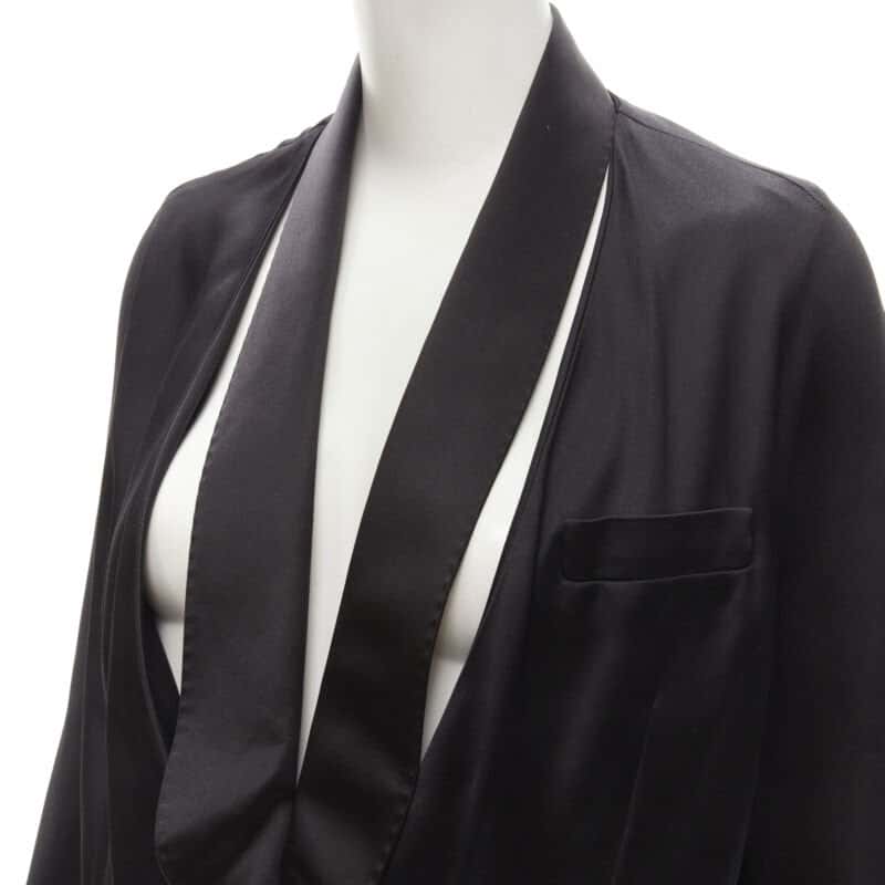 Givenchy Black Collar Kimono Blazer Black Silk Never worn - Back View