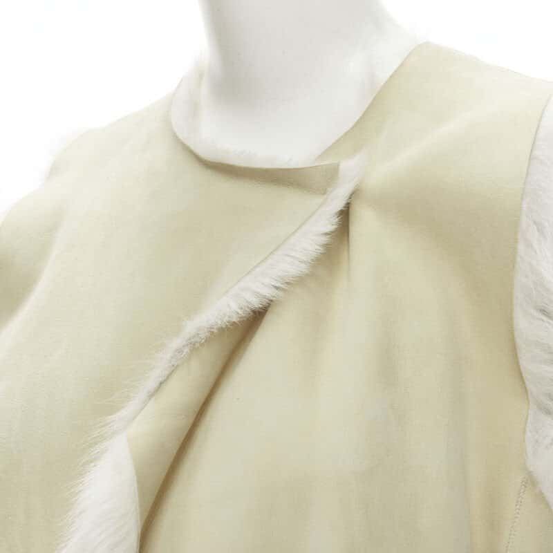 Theory Beige Shearling Suede Vest Beige Fur Very good condition - Back View