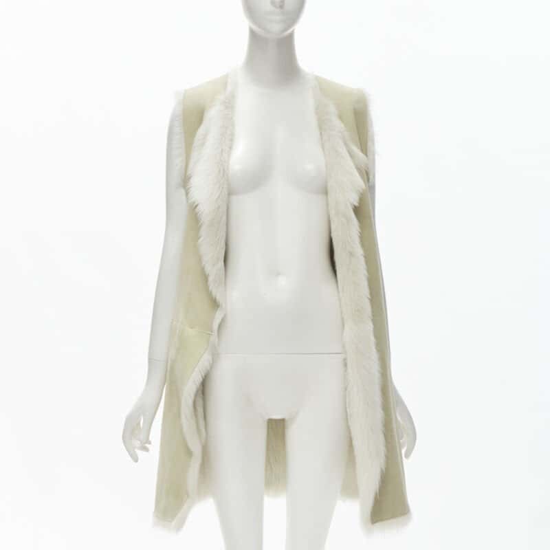 Theory Beige Shearling Suede Vest Beige Fur Very good condition - Inside View