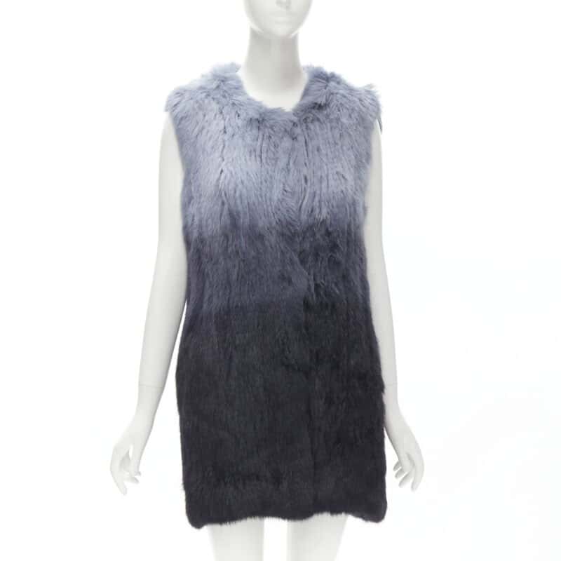 Theory Blue Fur Gradient Vest Blue Fur Never worn - Front View