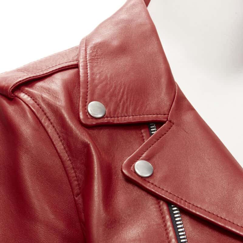 Saint Laurent Red Moto Jacket Red Leather Very good condition - Back View