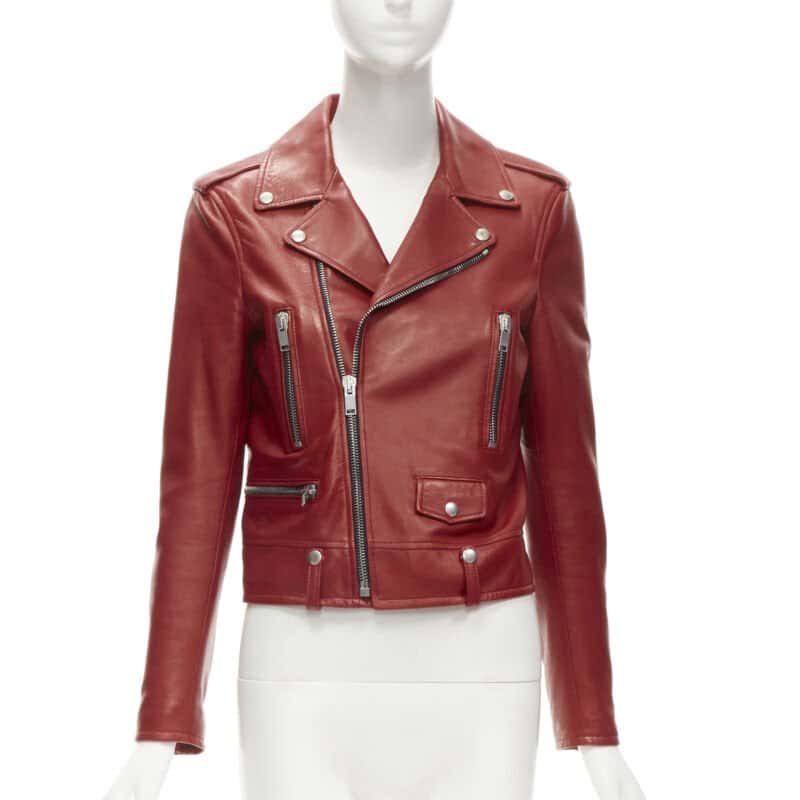 Saint Laurent Red Moto Jacket Red Leather Very good condition - Inside View