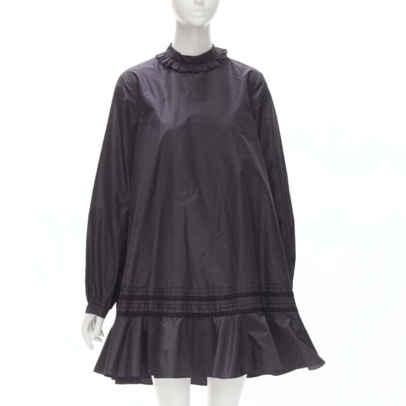 Christian Dior Lace Trim Dress Black Silk Never worn - Inside View