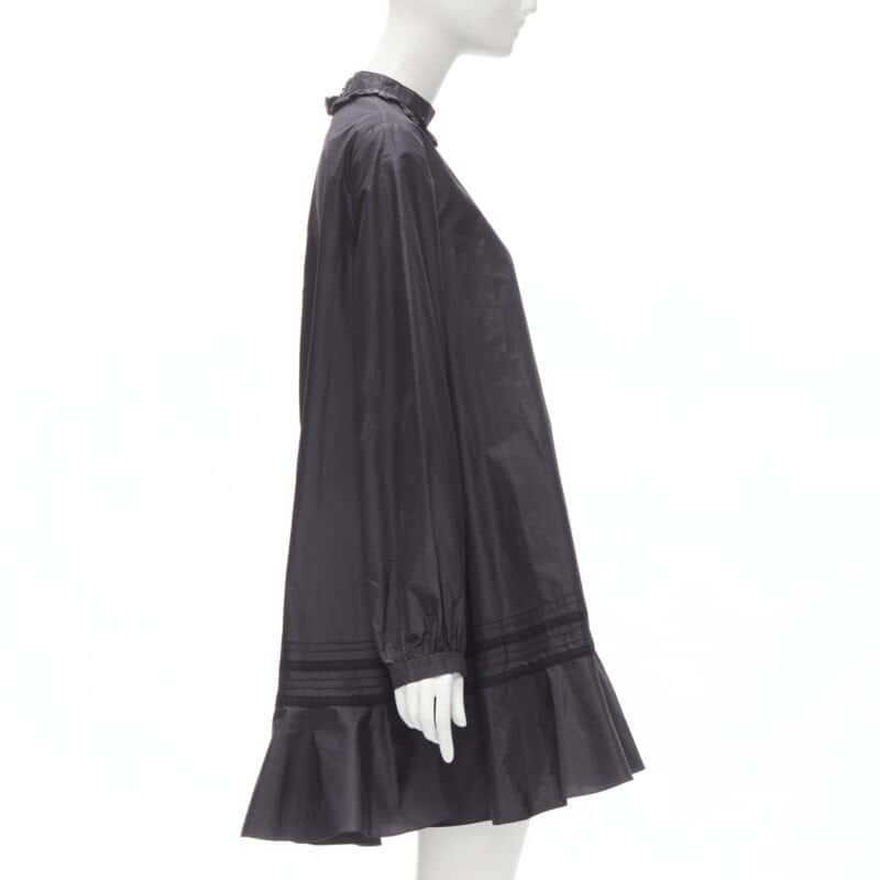 Christian Dior Lace Trim Dress Black Silk Never worn - Model View