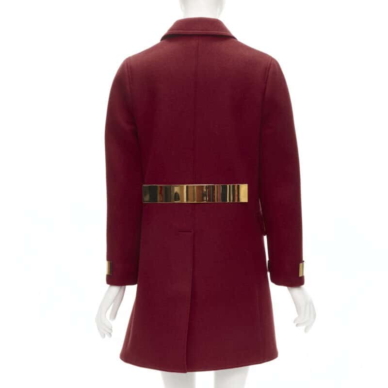 Burberry Red Cashmere Bar Coat Red Cashmere Very good condition - Back View
