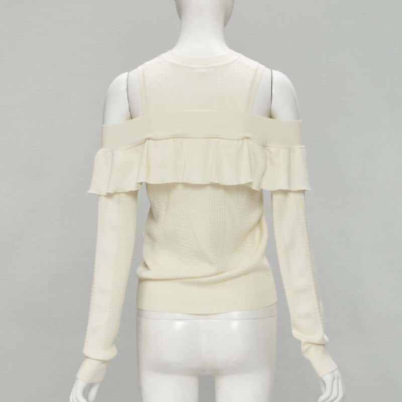 Fendi Cold Shoulder Sweater Beige Wool Never worn - Box View