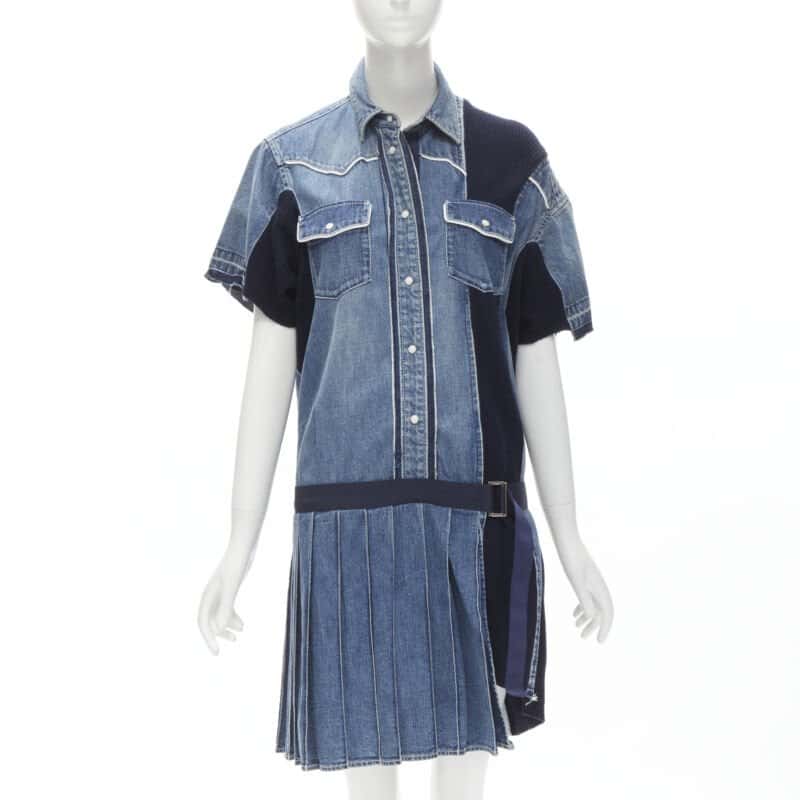 Sacai Denim Skirt Dress Blue Never worn - Front View