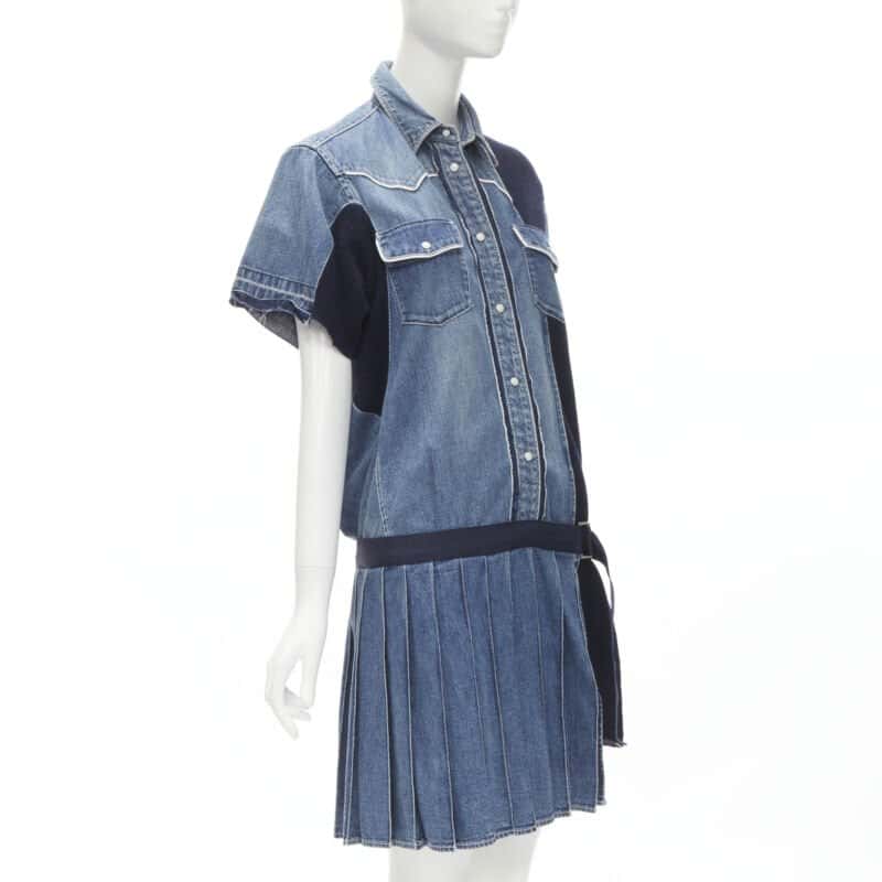 Sacai Denim Skirt Dress Blue Never worn - Inside View