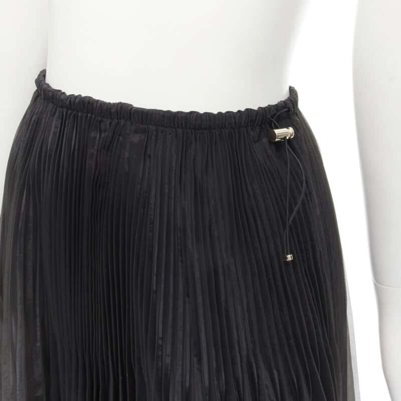 Fendi Drawstring Flared Skirt Black Polyester Never worn - Back View