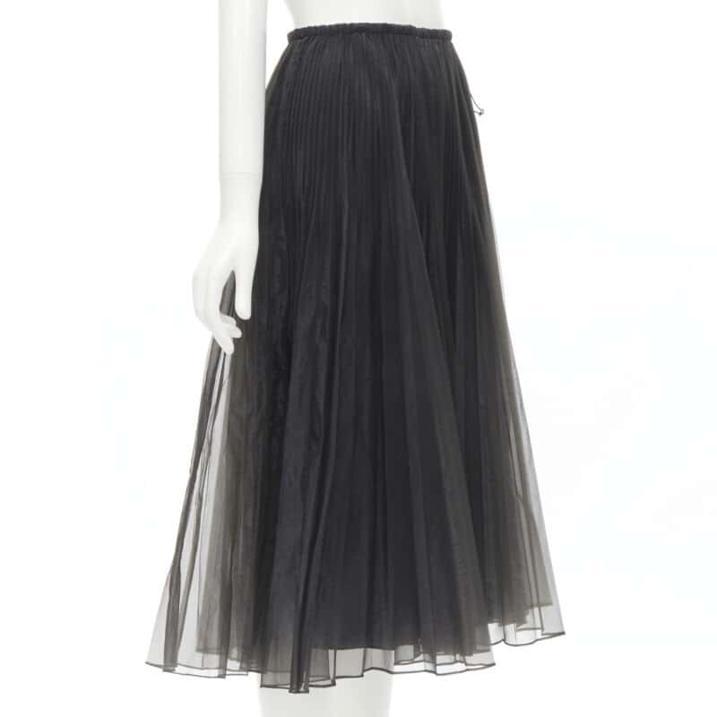 Fendi Drawstring Flared Skirt Black Polyester Never worn - Inside View