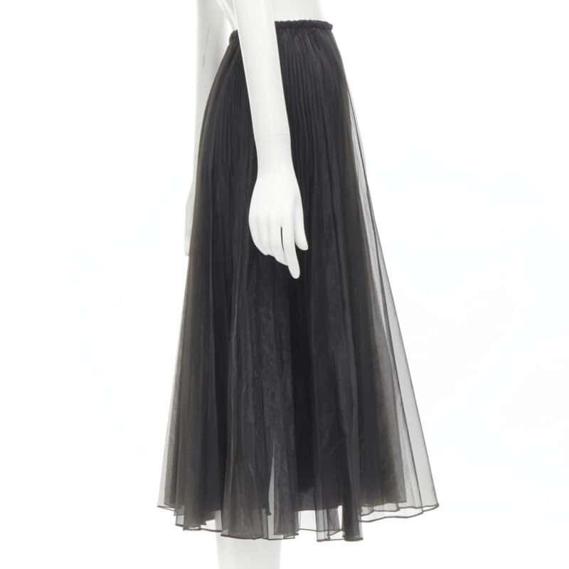Fendi Drawstring Flared Skirt Black Polyester Never worn - Model View