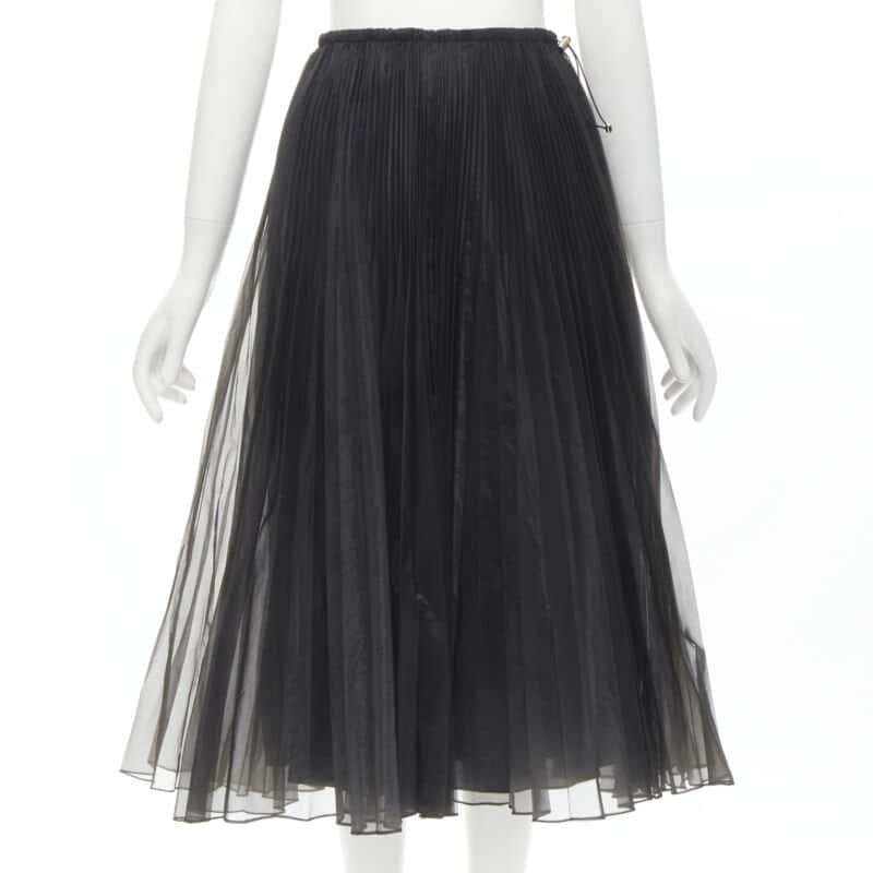 Fendi Drawstring Flared Skirt Black Polyester Never worn - Box View