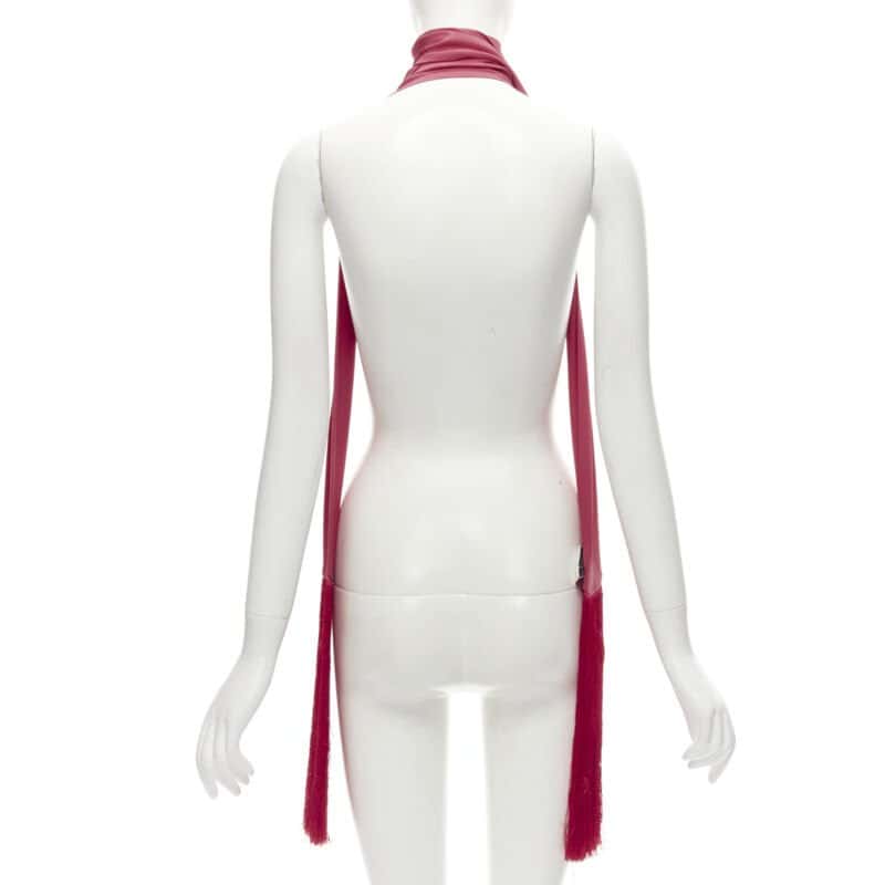Fendi Monogram Jacquard Scarf Red Silk Never worn - Box View