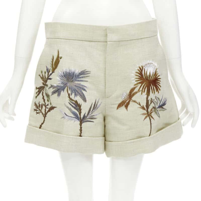 Christian Dior Dandelion Cuffed Shorts Beige Cotton Never worn - Front View