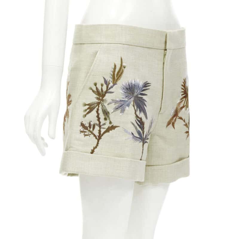 Christian Dior Dandelion Cuffed Shorts Beige Cotton Never worn - Inside View