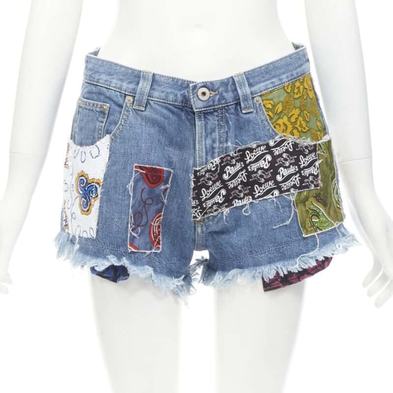 Loewe Sequins Denim Shorts Blue Never worn - Front View
