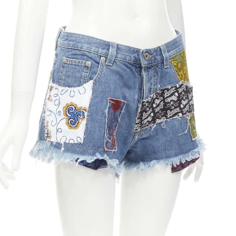 Loewe Sequins Denim Shorts Blue Never worn - Inside View
