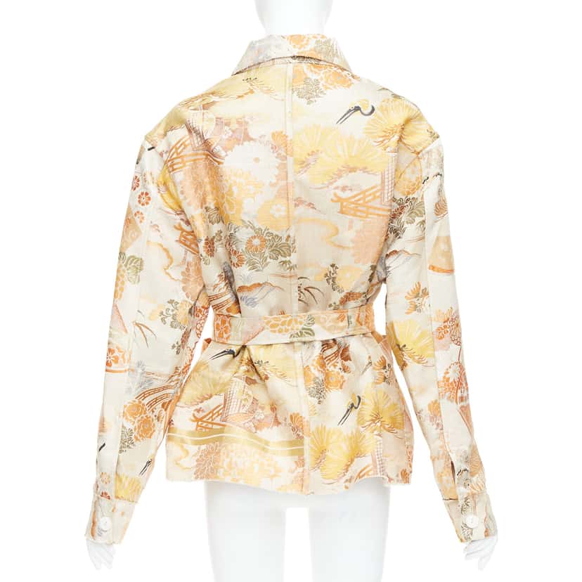 Unsigned Orange Crane Jacquard Coat Orange Very good condition - Box View