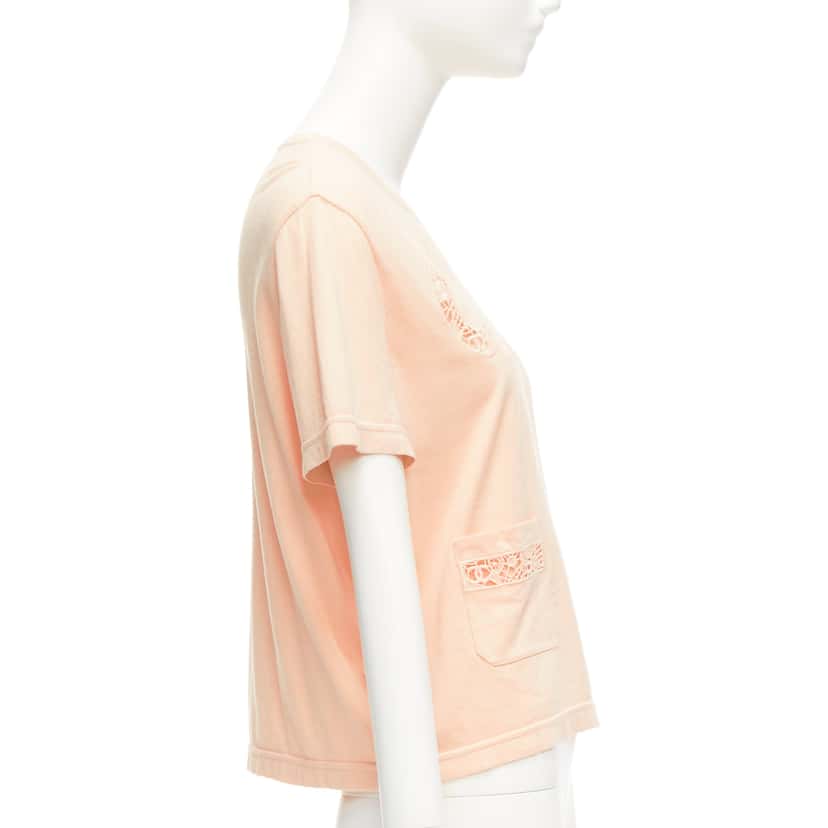 Chanel Macrame Cropped Tee Orange Cotton Very good condition - Model View