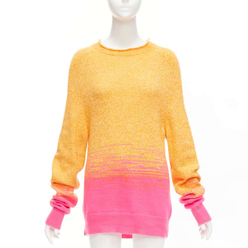 Hermès Degrade Loose Neck Orange Cashmere Never worn - Front View