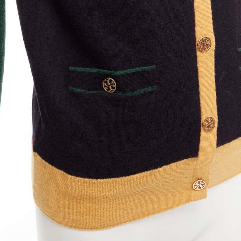 Tory Burch Colorblocked Cardigan Black Wool Never worn - Back View