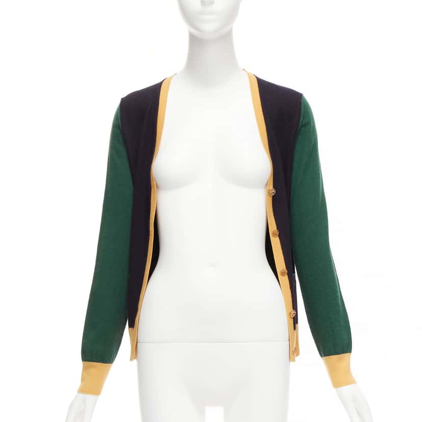 Tory Burch Colorblocked Cardigan Black Wool Never worn - Inside View