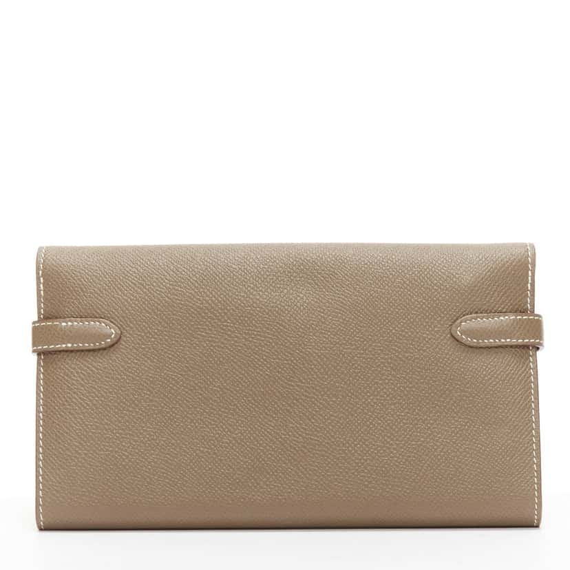 Hermès Kelly Longue Wallet Khaki Leather Good condition - Inside View
