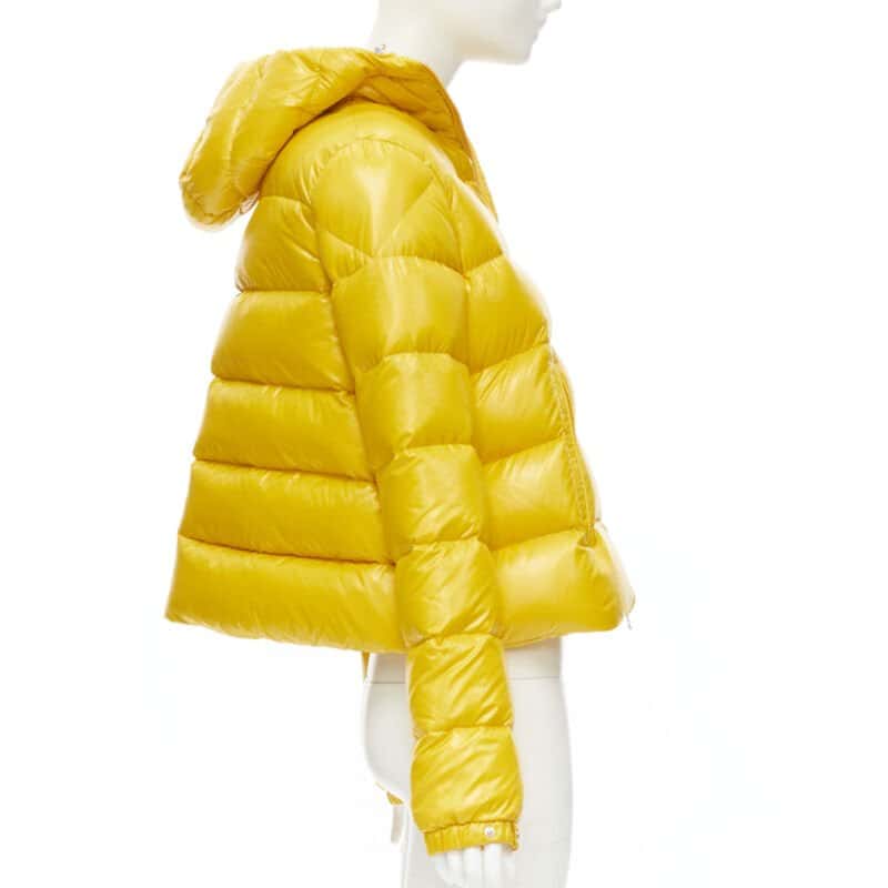 Moncler Yellow Goose Down Puffer Yellow Never worn - Model View