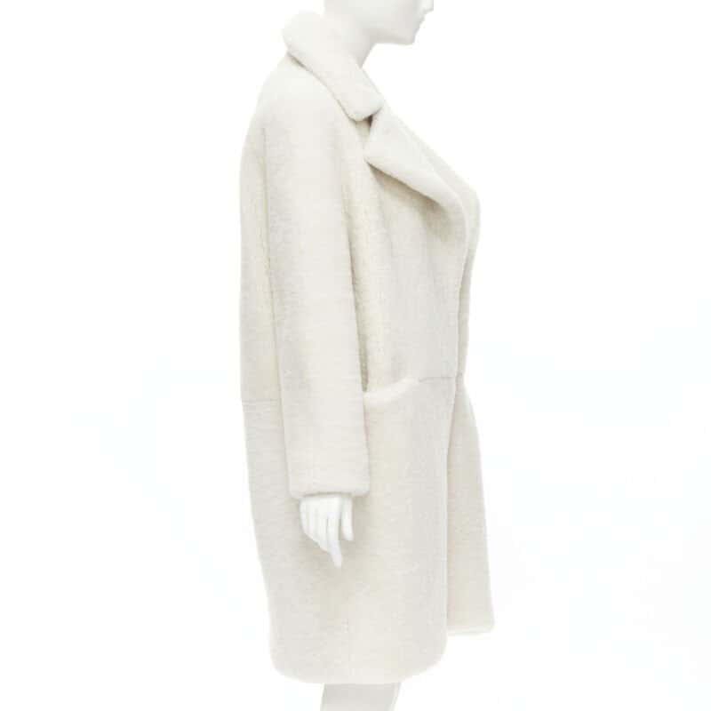 Martin Grant Oversized Teddy Coat White Leather Never worn - Model View