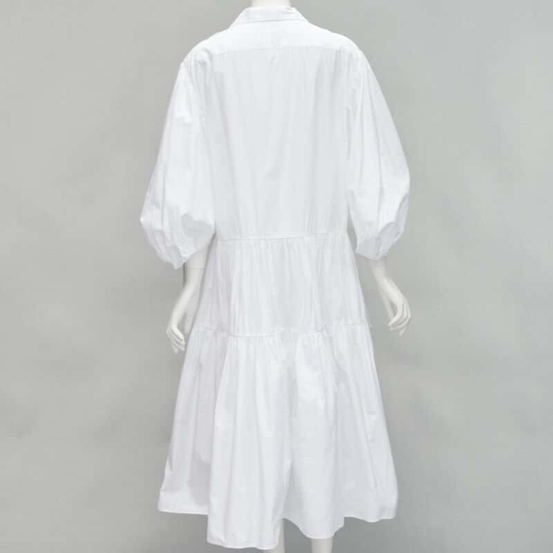 Cecilie Bahnsen Tiered Shirred Dress White Cotton Never worn - Box View