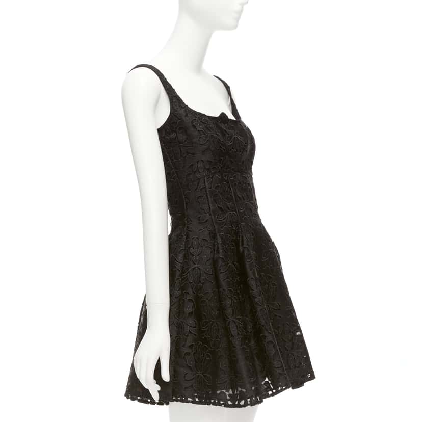 Emilia Wickstead Paisley Flared Dress Black Polyester Never worn, with tag - Inside View