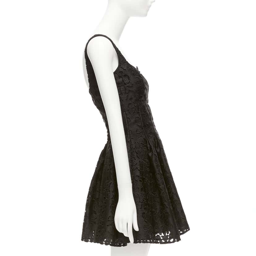 Emilia Wickstead Paisley Flared Dress Black Polyester Never worn, with tag - Model View