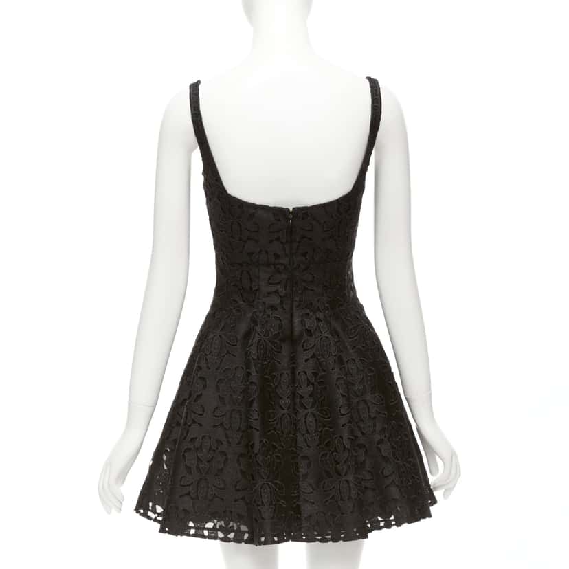 Emilia Wickstead Paisley Flared Dress Black Polyester Never worn, with tag - Box View
