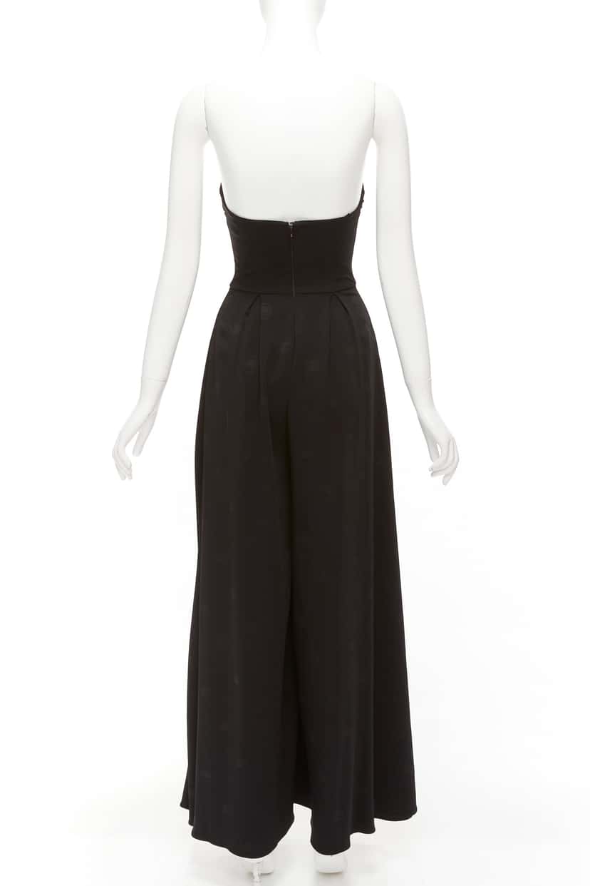 Brandon Maxwell Dotted Corset Jumpsuit Black Viscose Never worn - Box View