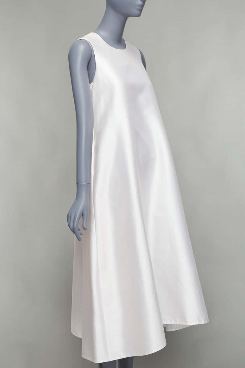 Melitta Baumeister Bow Back Tent Dress Beige Silk Good condition - Inside View