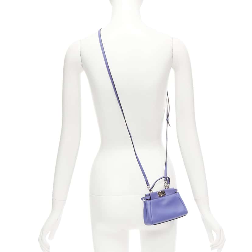 Fendi Peekaboo Micro Purple Leather Good condition - Back View