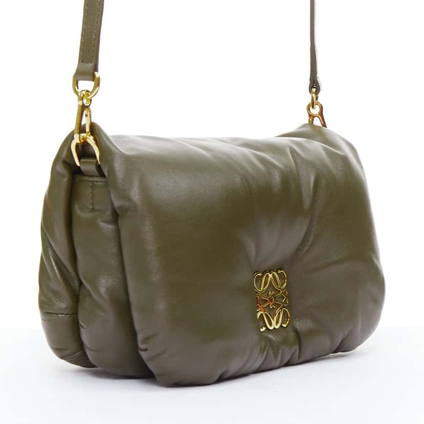 Loewe Mini Puffer Goya Khaki Leather Very good condition - Inside View