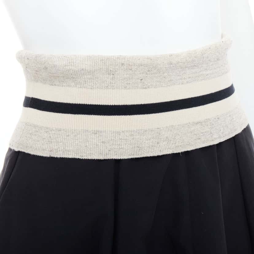 Brunello Cucinelli Foldover Waist Skirt Black Cotton Very good condition - Back View