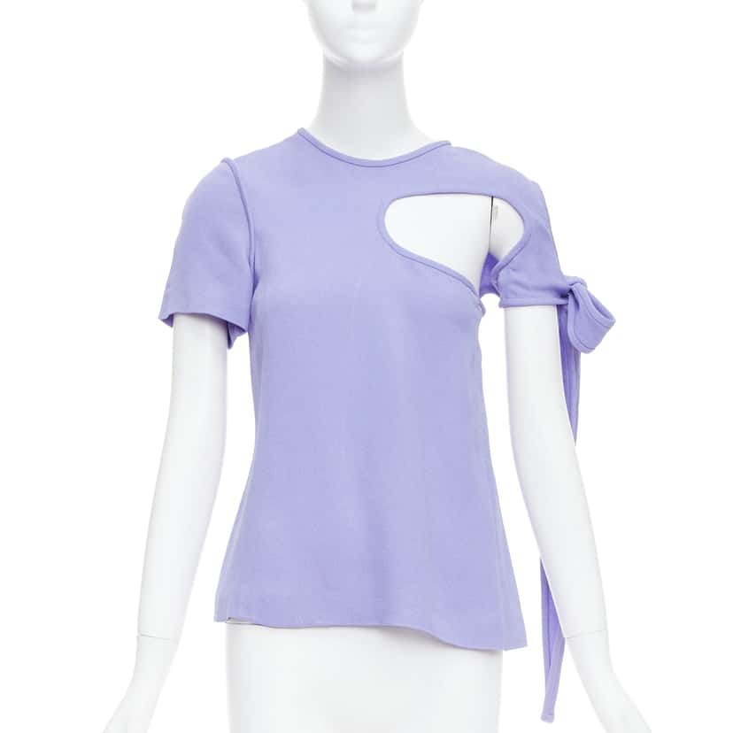 Celine Tie Sleeve Top Purple Viscose Very good condition - Front View