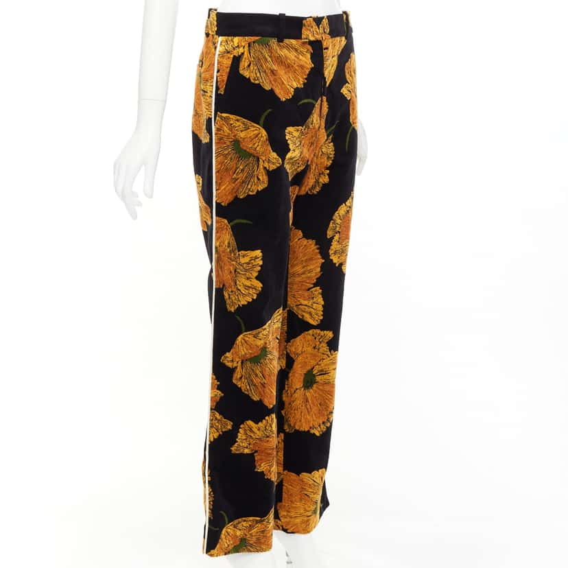 Gucci Floral Velvet Pants Black Velvet Very good condition - Inside View